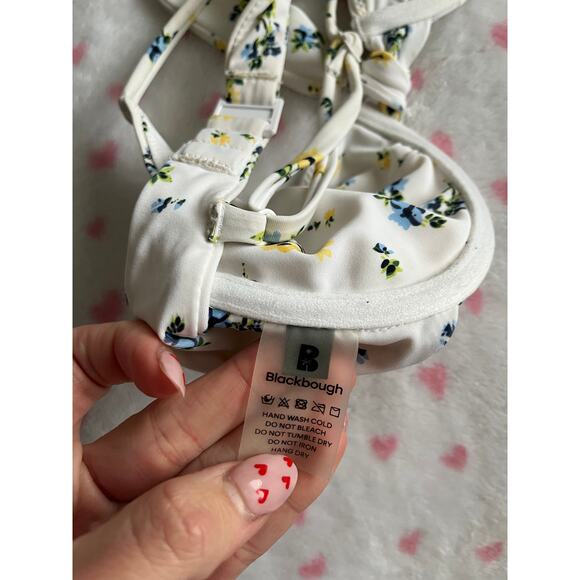 Blackbough Floral Coquette Mini Style Floral Bikini Top In Color White - Picture 8 of 9